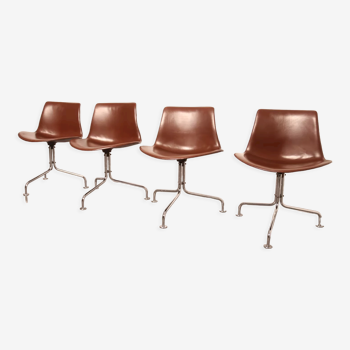 Set of 4 swivel desk or dining chairs,  model BO611 by Fabricius & Kastholm for BO-EX, DK, 1960