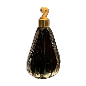 Flacon à parfum en cristal teinté pourpre foncé avec bouchon design bronze