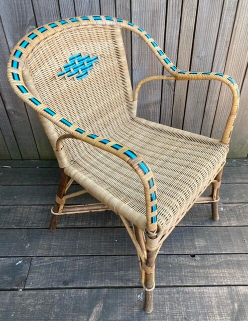 Old rattan armchair
