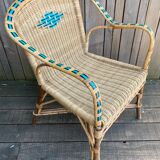 Old rattan armchair
