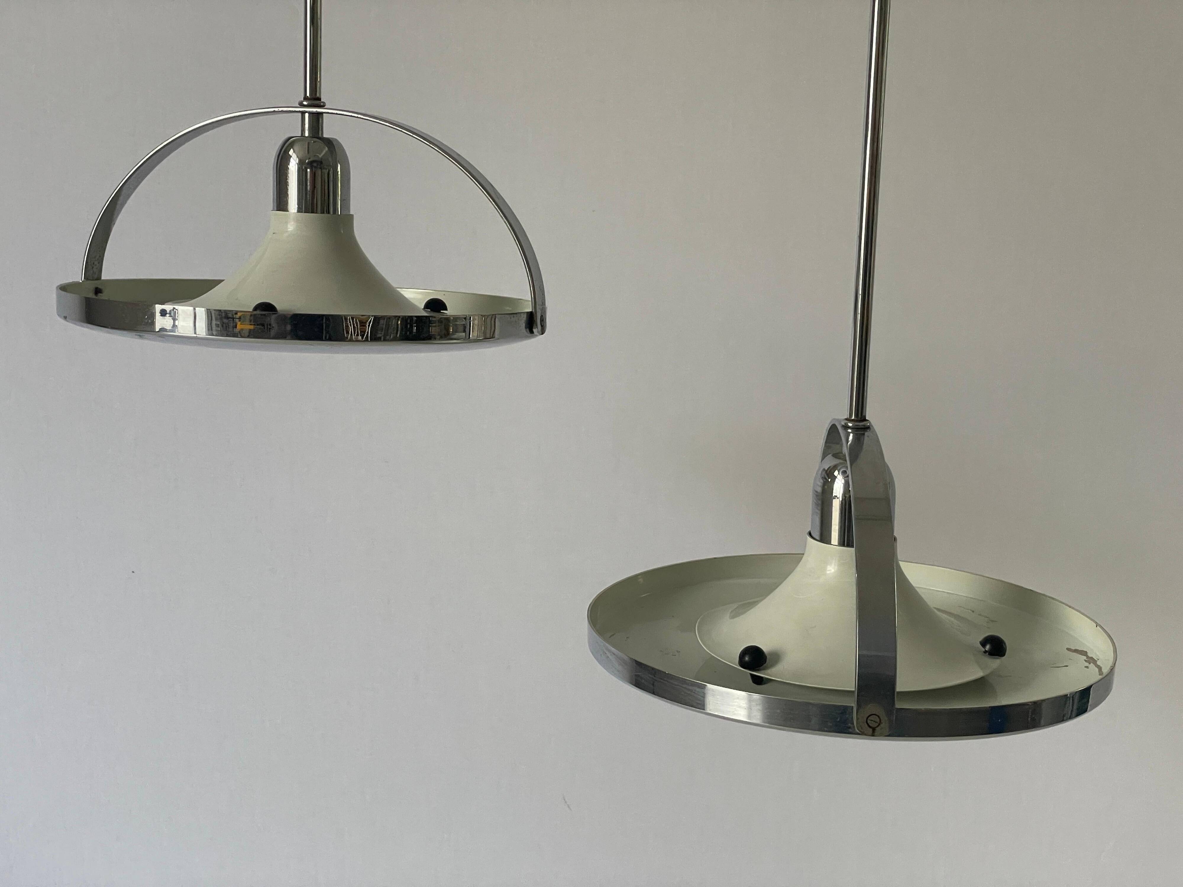Mid-century modern triple shade ceiling light by Reggiani, 1960s, Italy.