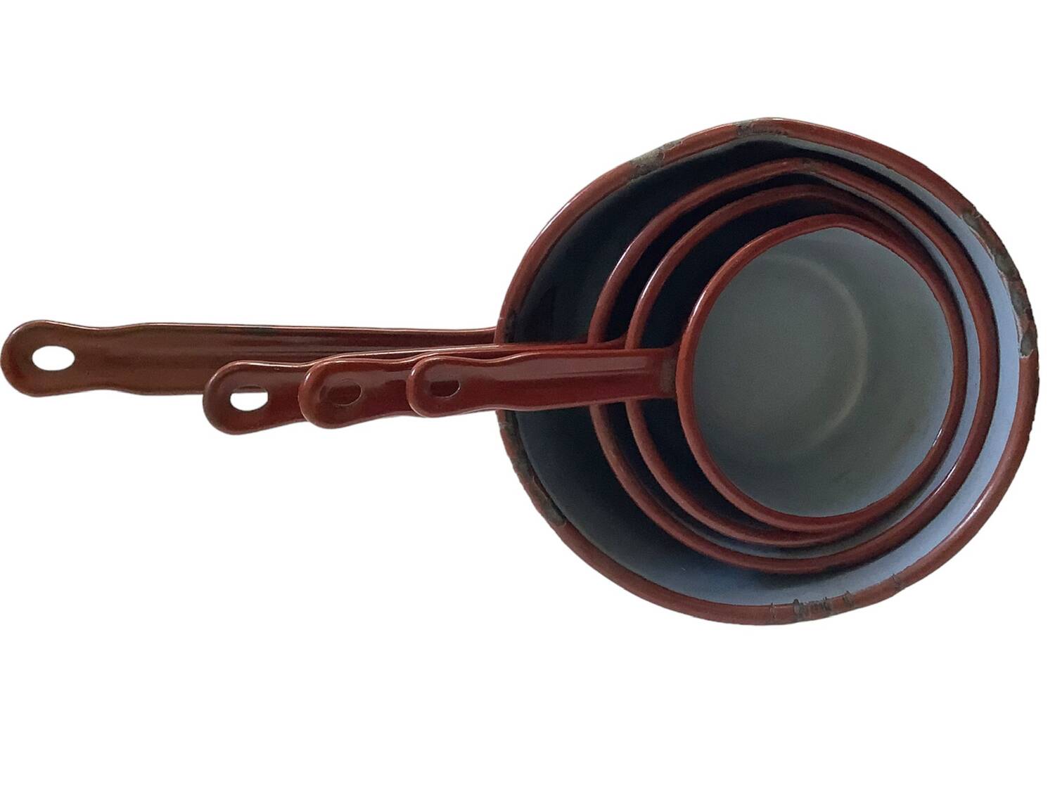 Série de 4 casseroles en tôle émaillée