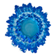 Vintage decorative plate in light blue glass, Italy, 1960s