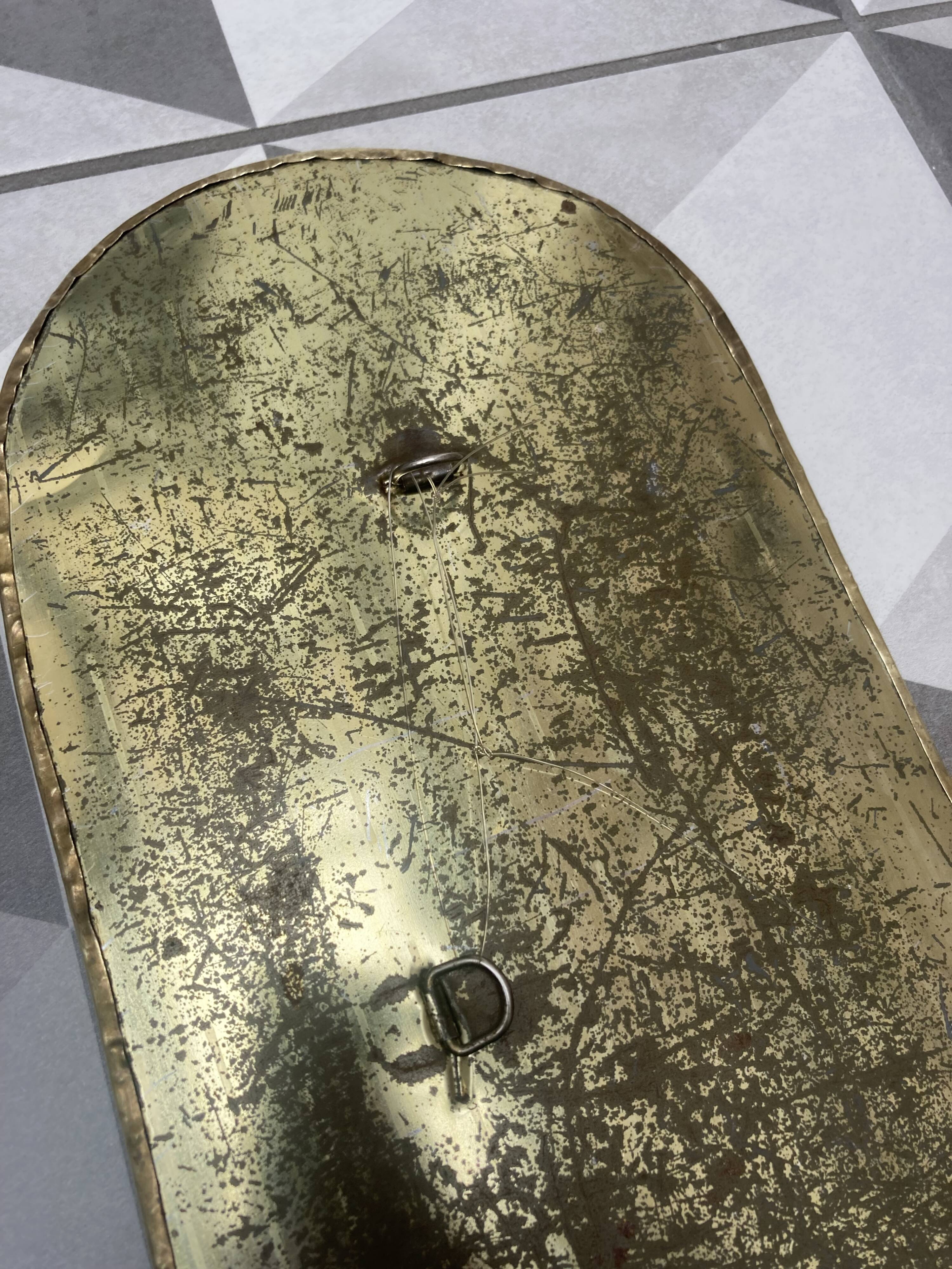 Brass contour mirror 32 x 17cm