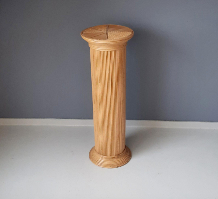 Rattan column stall foot pencil reed 1970s