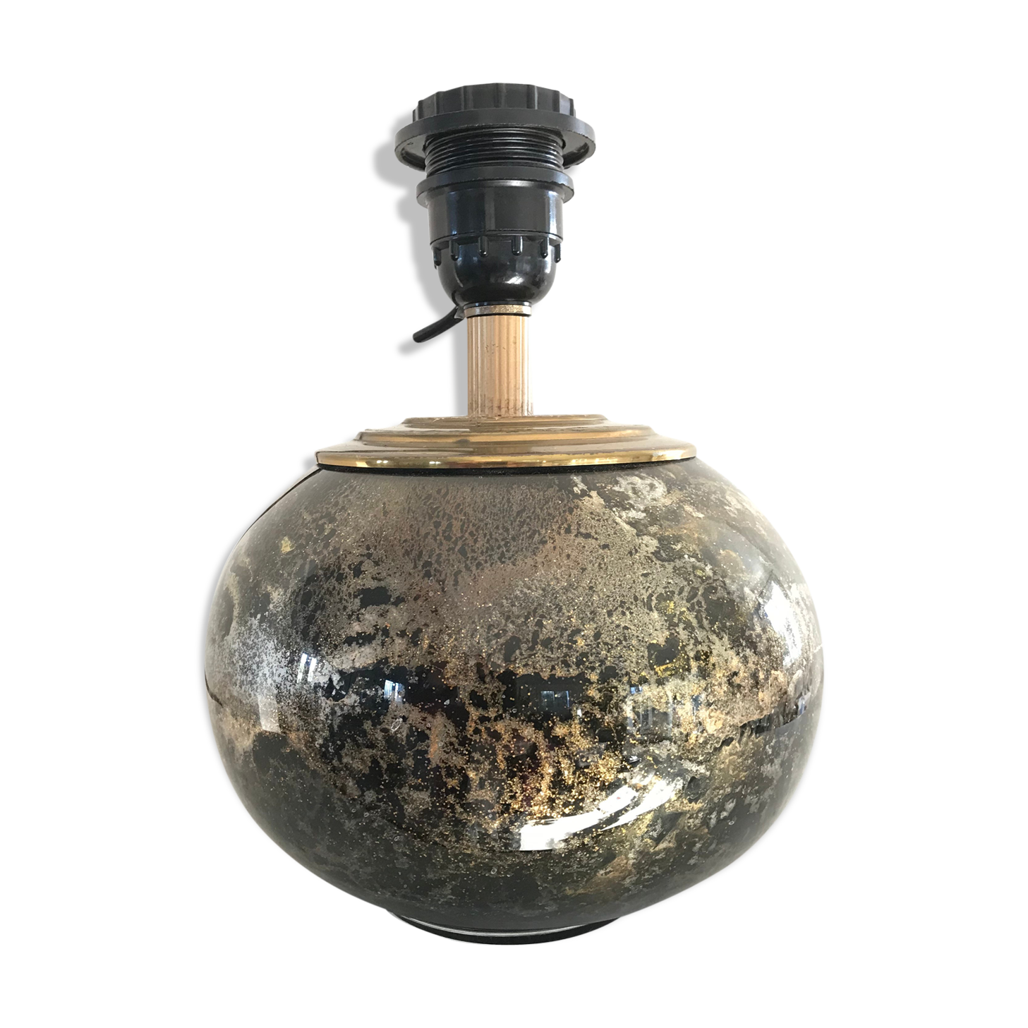 80s glazing glass ball lamp foot