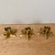 Set of 3 vintage candle holders in gold-plated brass