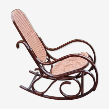 Rocking chair bois et canage