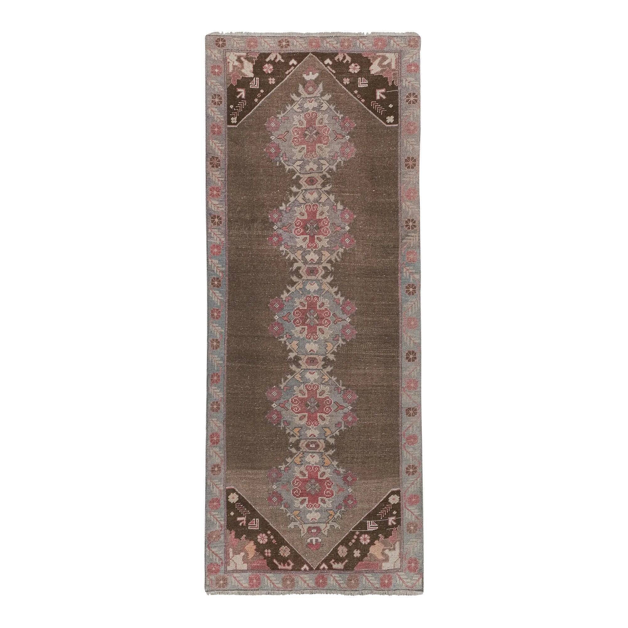 Vintage Turkish hallway rug 112x273 cm