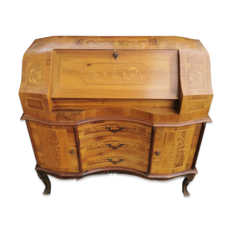 Vintage secretary in Venetian wood, Italy