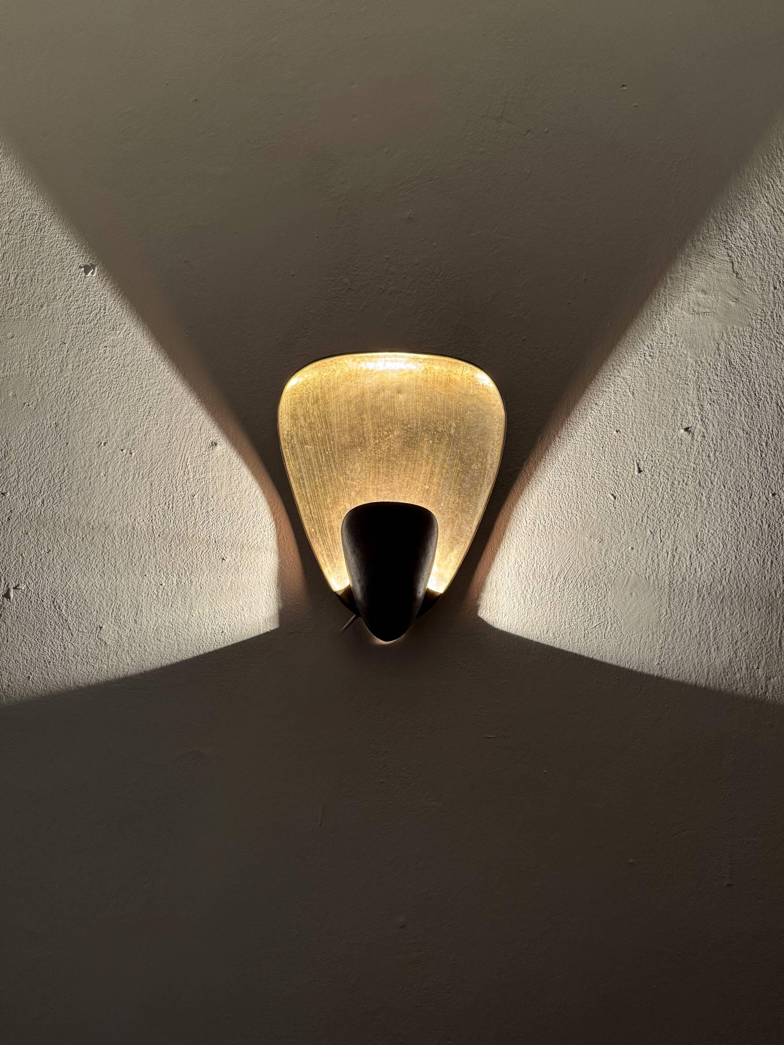 Brutalist Brass and Copper Wall Lamp