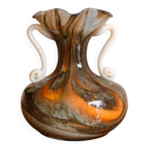 Italian marbled glass vase 70s