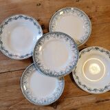 Set of 5 Terre de Fer plates 1900 Wilbur and St Amand