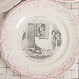Five Digoin Sarreguemines Talking Plates
