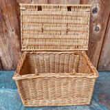 Vintage woven rattan briefcase