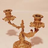 Bougeoir en bronze doré