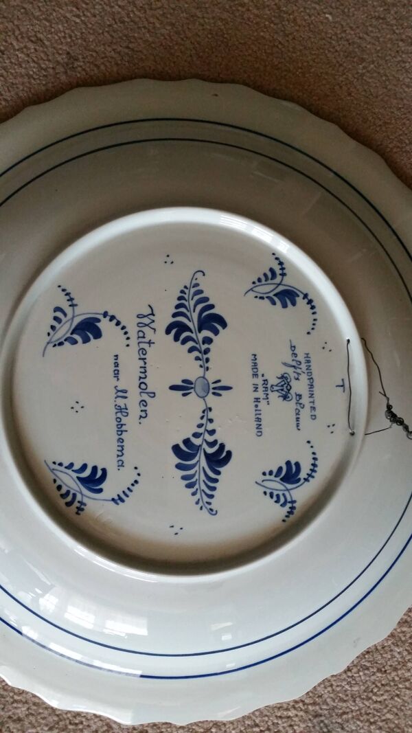 Assiette decorative murale Delft Ram