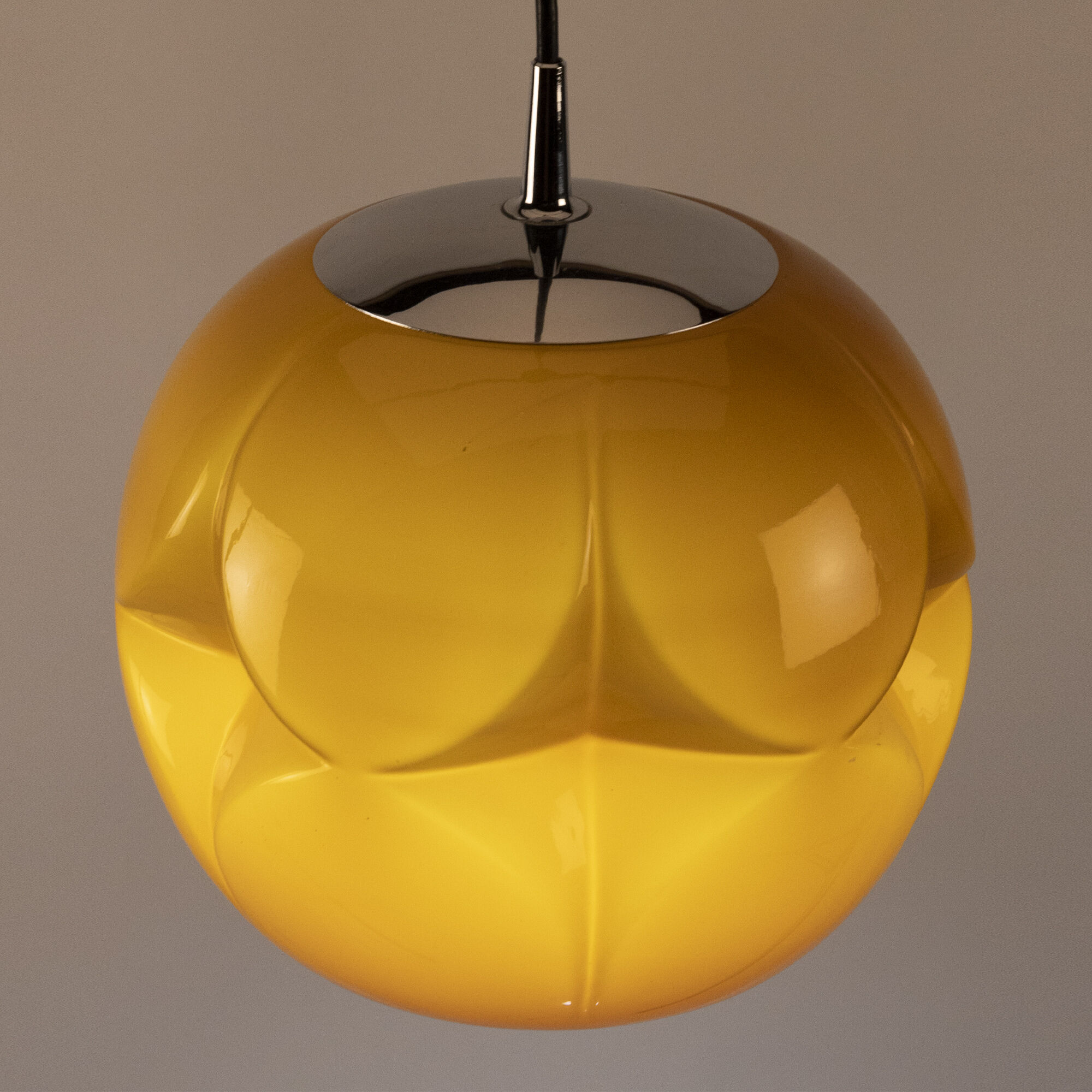 Brown chrome pendant lamp for peill & putzler