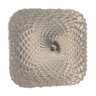 Ceiling lamp window in chiseled glass diamonds of the 60s-70s