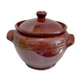 Enamelled sandstone pot