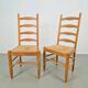 Vintage Brutalist Wicker Ladder Chairs, 1960s, Set of 2