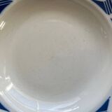 Mismatched blue soup plates