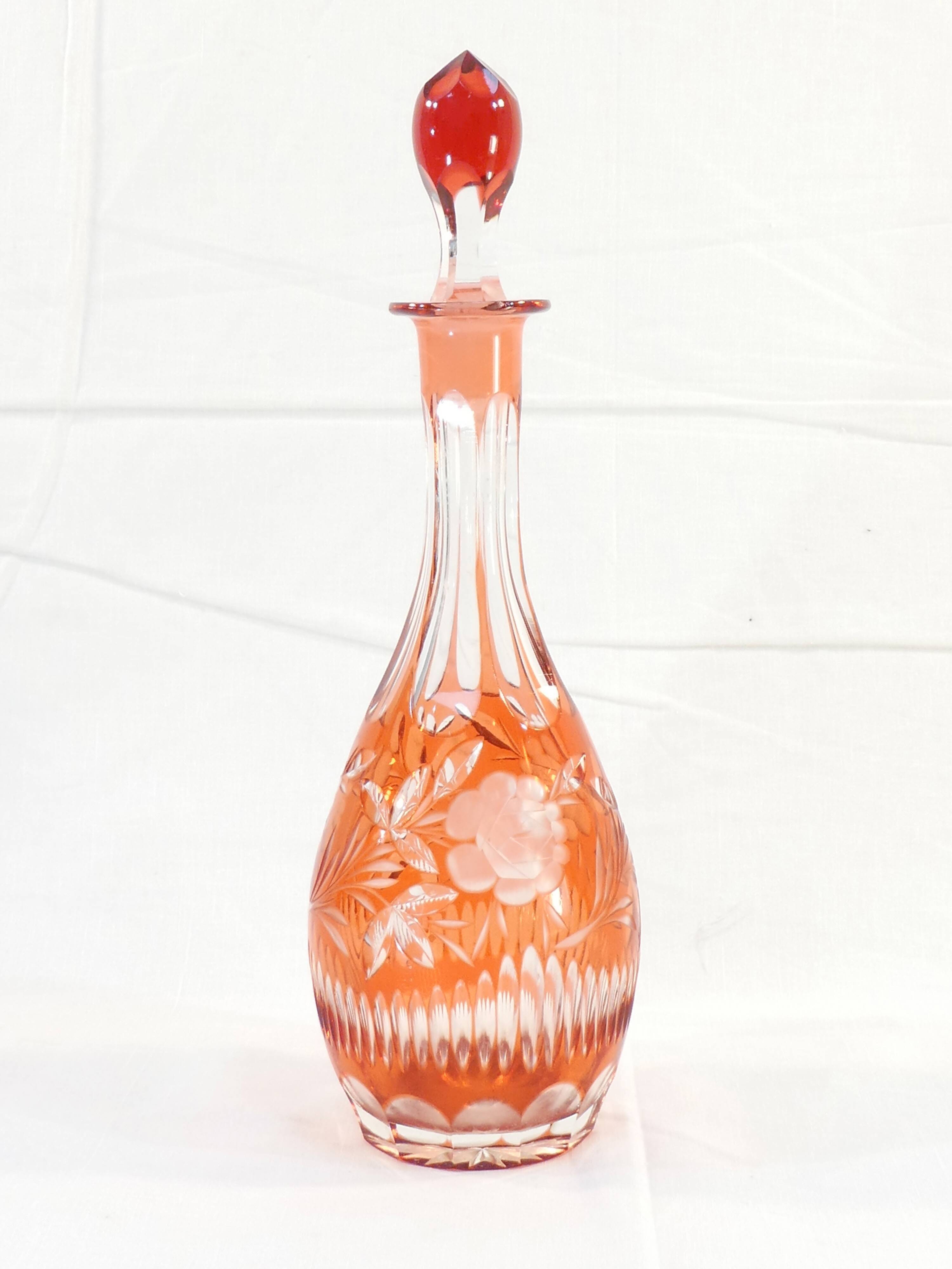 Amber pink Crystal Wine Decanter