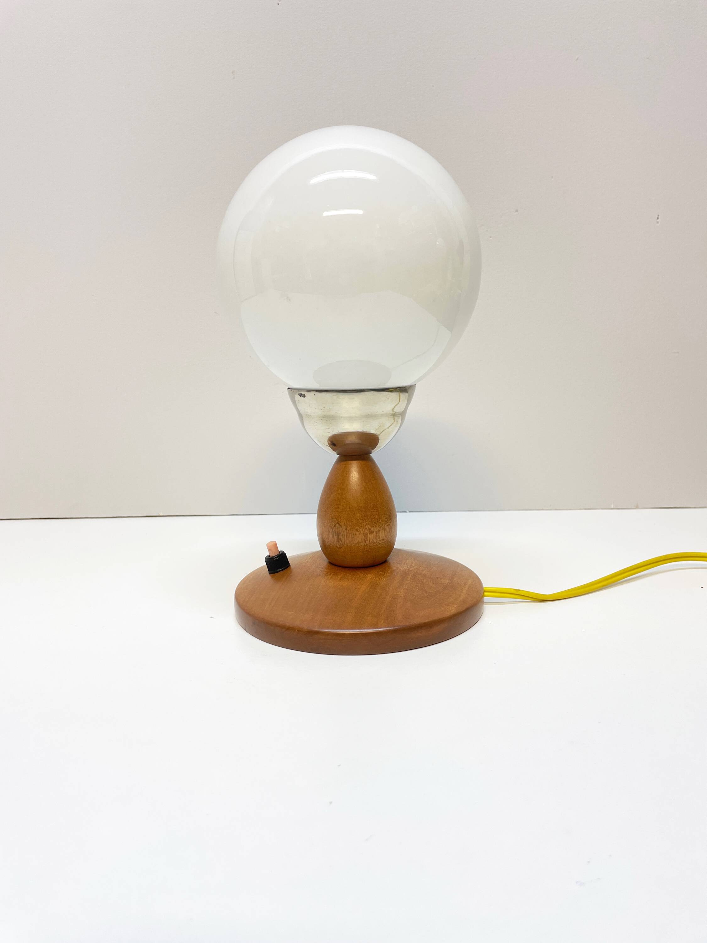 Lampe de chevet en bois, S.P. Metal Cracovie, années 1960