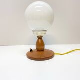 Lampe de chevet en bois, S.P. Metal Cracovie, années 1960