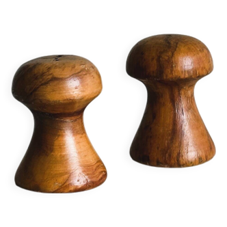 Wooden salt and pepper shakers