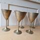 Lot 5 Calisse Verre En Laiton
