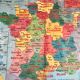 School map of france agriculture & livestock and administrative france 50s-60s