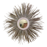 Sunburst Mirror in Rattan and Palm Leaf
