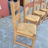 suite of 6 brutalist chairs