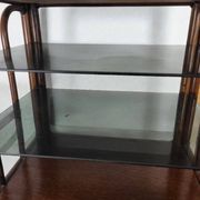 Bamboo shelf with smoked glass, 1970s