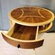 Pedestal table - small round table in wooden marquetry