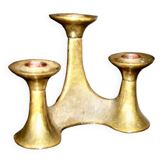 Vintage bronze candle holder by michael harjes denmark 1960