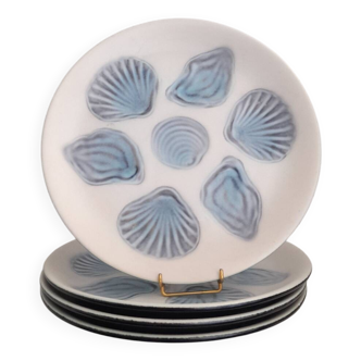 Set of 4 Elchinger oyster plates