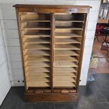 Solid oak double curtain filing cabinet