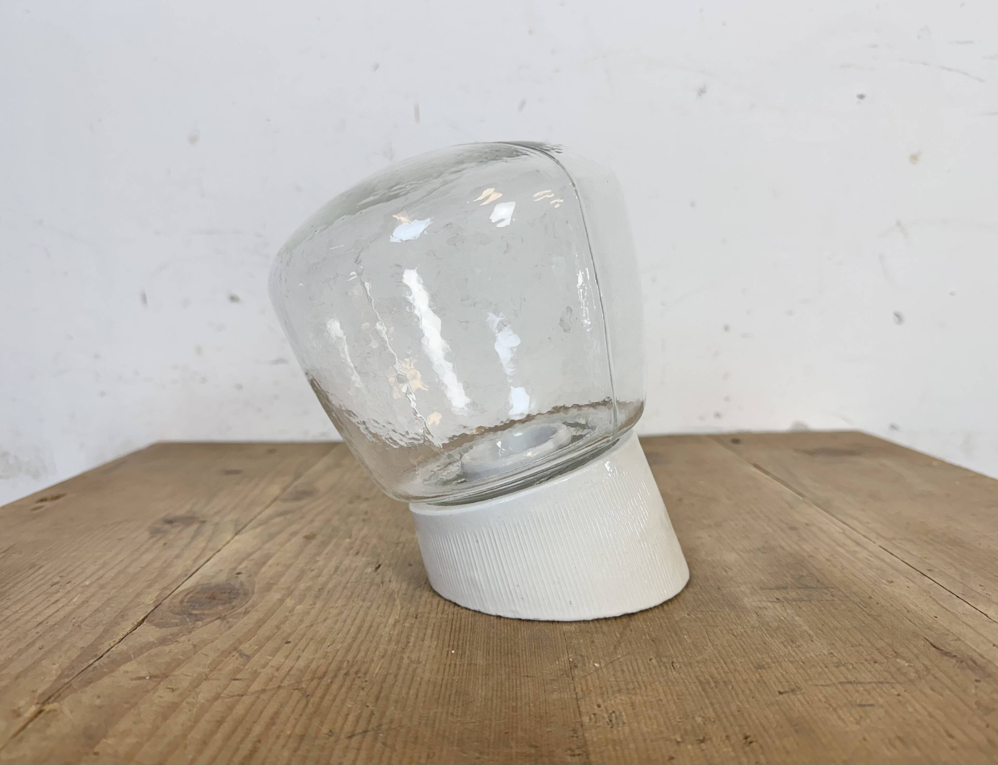 Vintage White Porcelain Wall Light, 1970s