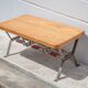 Table basse bois avec structure fer forgé, table d'appoint, bout de canapé, table vintage