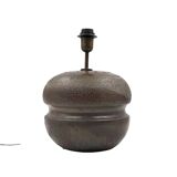 Pied de lampe en céramique marron moderne du milieu du siècle, France années 1960