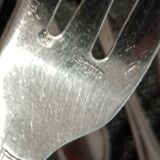 10 cake forks silver metal Ercuis model lauriers dessert forks