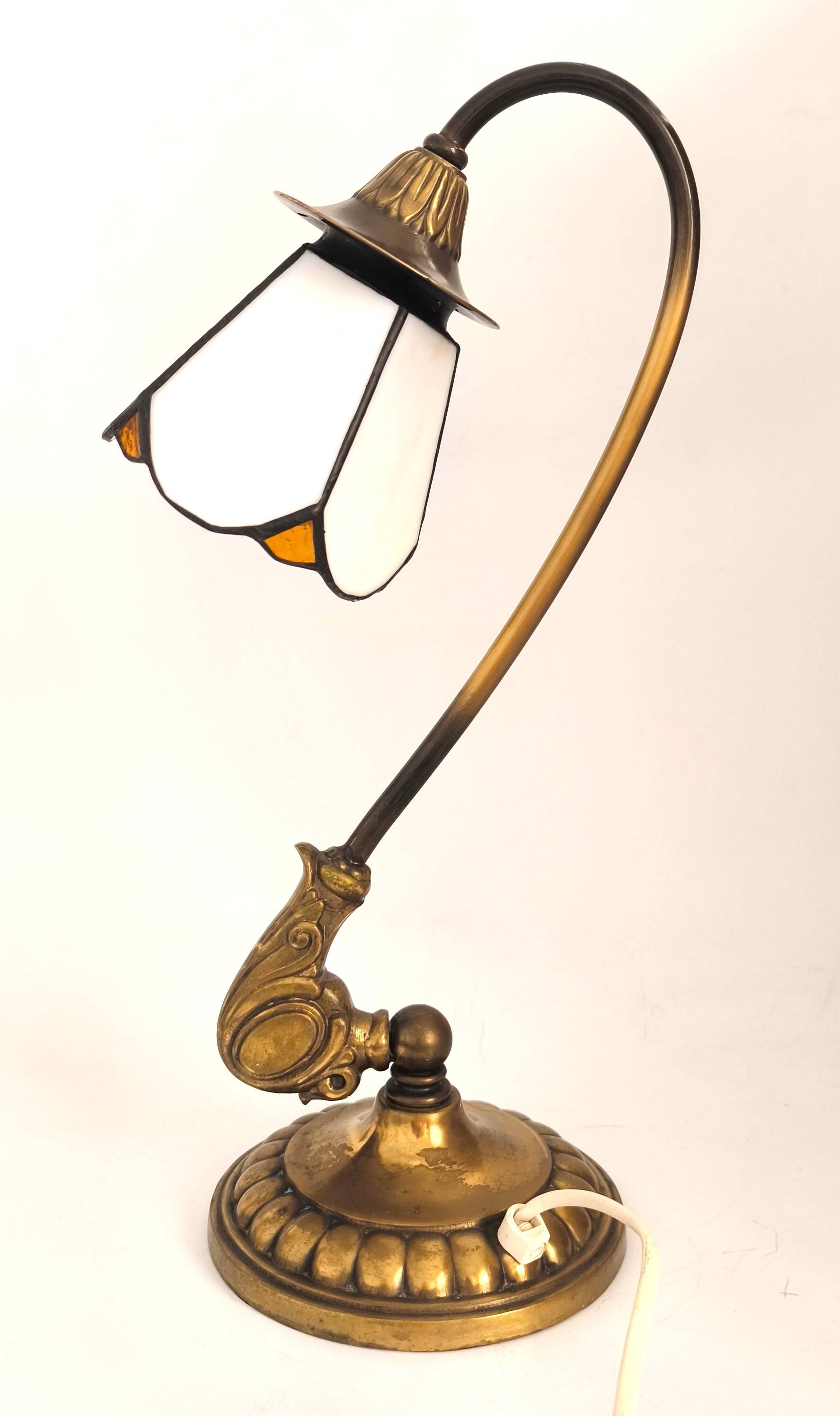 Tiffany-style bronze lamp from the mid-20th century.