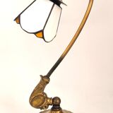 Tiffany-style bronze lamp from the mid-20th century.