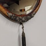 Art Deco Flamed Mahogany Oval Mirror Circa 1910