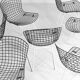 Ensemble de 7 chaises Bertoia noires et blanches pour Knoll International, années 1970