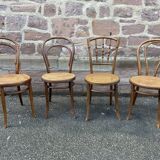 Lot of 4 chairs mismatched bistro curved wood