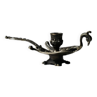 Dragon candle holder - brass bird of the sun: metal handheld candle holder