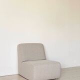 3 gray foam armchairs